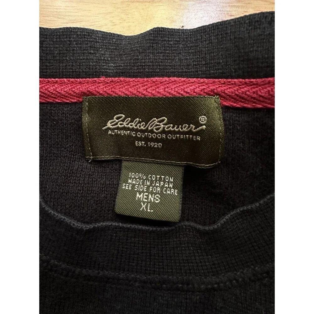 Eddie Bauer Sweater Mens XL Blue Cotton Long Sleeve Pullover Crew Neck - Picture 2 of 2
